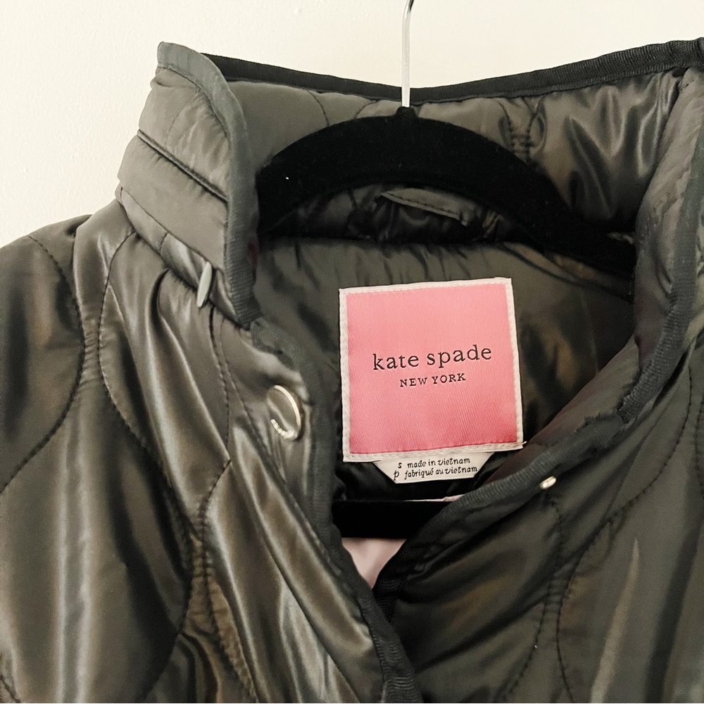 NWT Kate Spade New York Quilted Short Belter Puffer Jacket with Rollout Hood - Picture 7 of 10